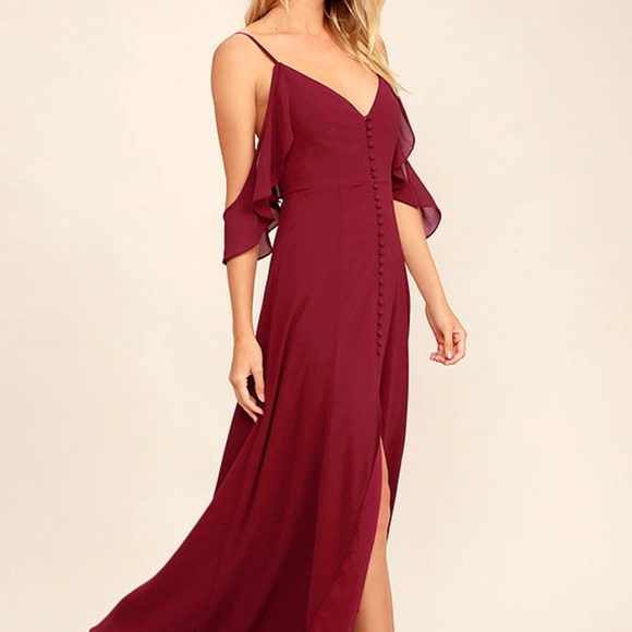 red wine maxi dress